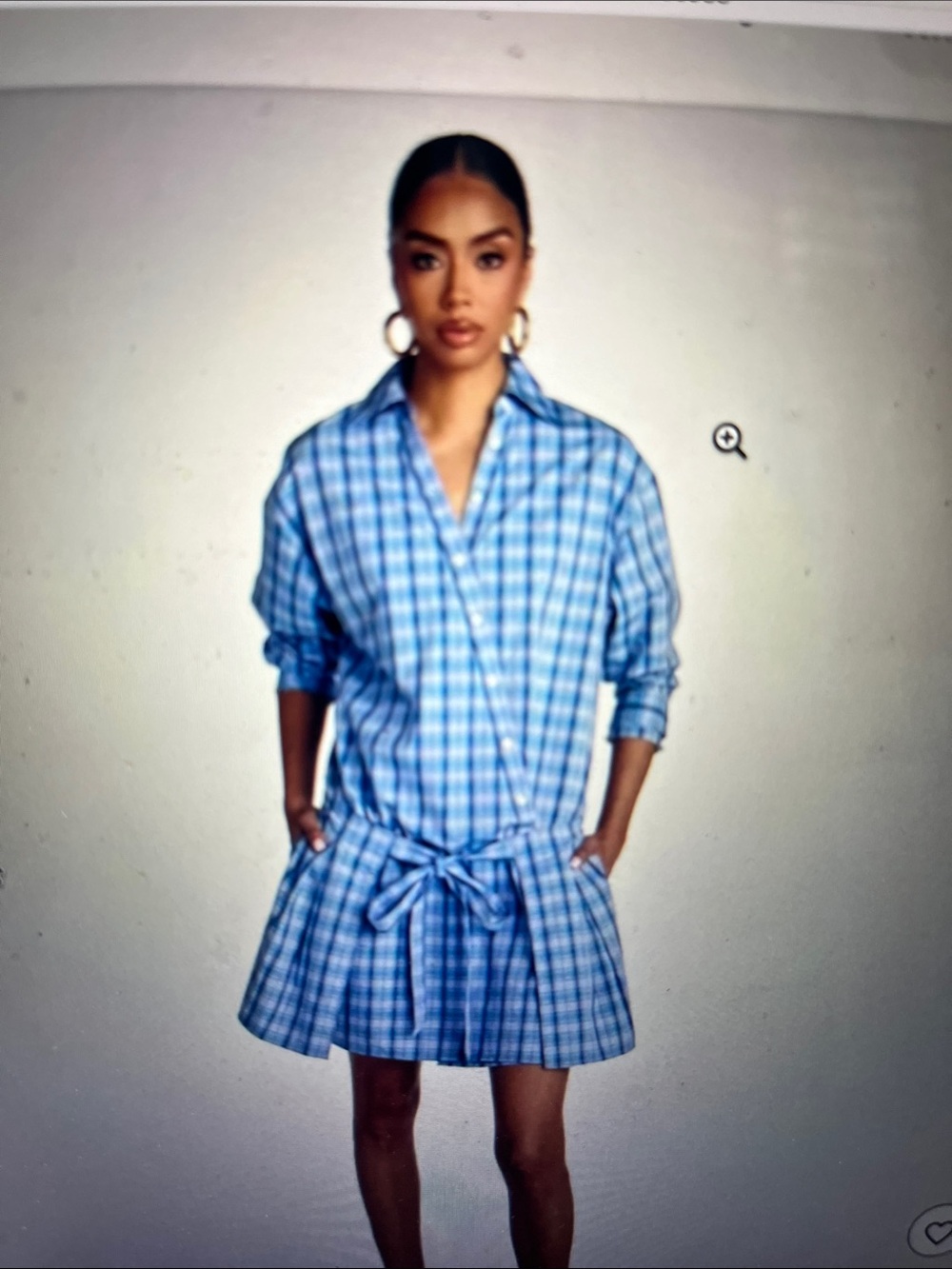 KBB by KAHLANA women’s “the apron shirt dress “ purple plaid.  NWT